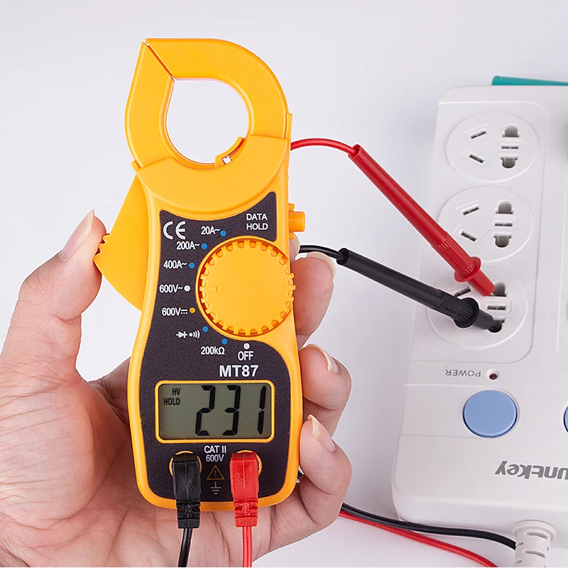 MT87 3 1/2 Digits Digital Multimeter Clamp Meter AC DC Current Voltage Tester Voltmeter Ammeter Ohmmeter Diode Continuity Tester