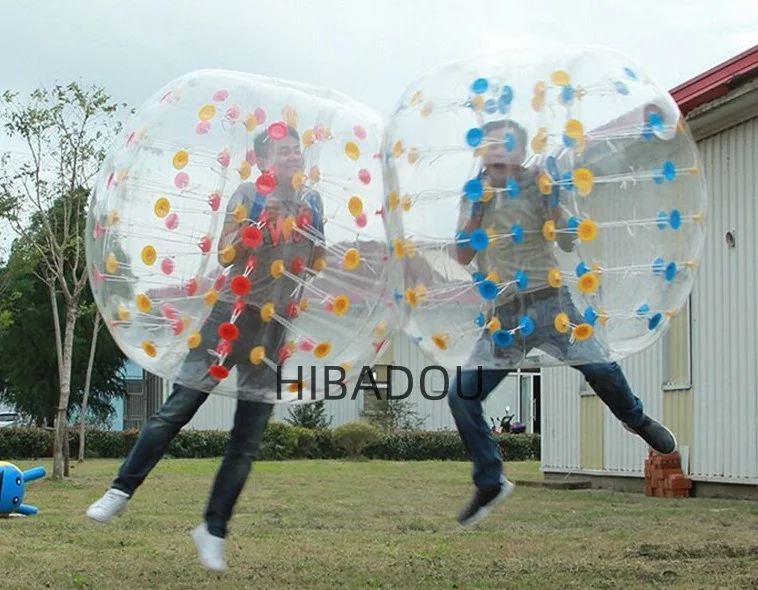 HIBADOU Bolas de burbujas de parachoques inflables de 5 pies, 1,5 m para adultos, bola de aldaba de hámster humano, cuerpo Zorb