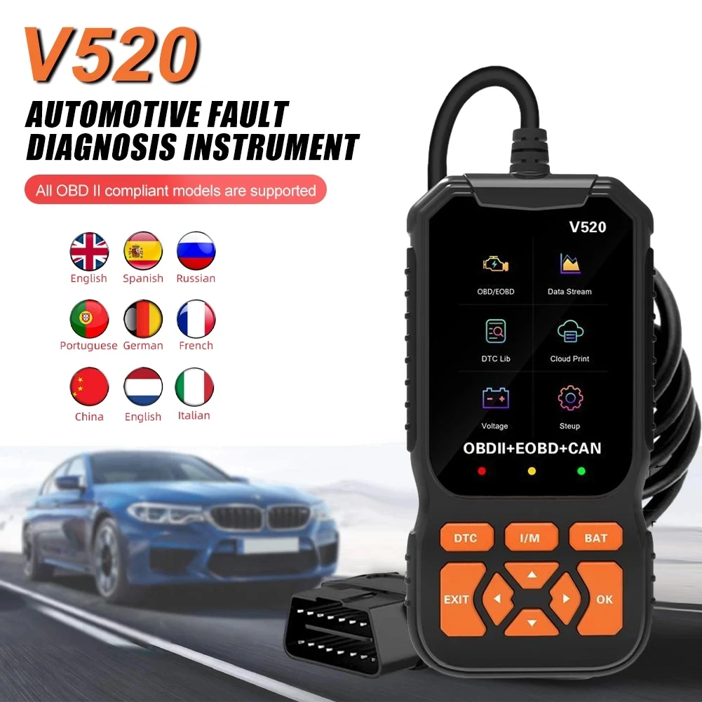 V520 2025 New OBD2 Scanner Professional Auto Engine System Lifetime Free Automotive DTC Lookup Code Reader Car Diagnostic Tool