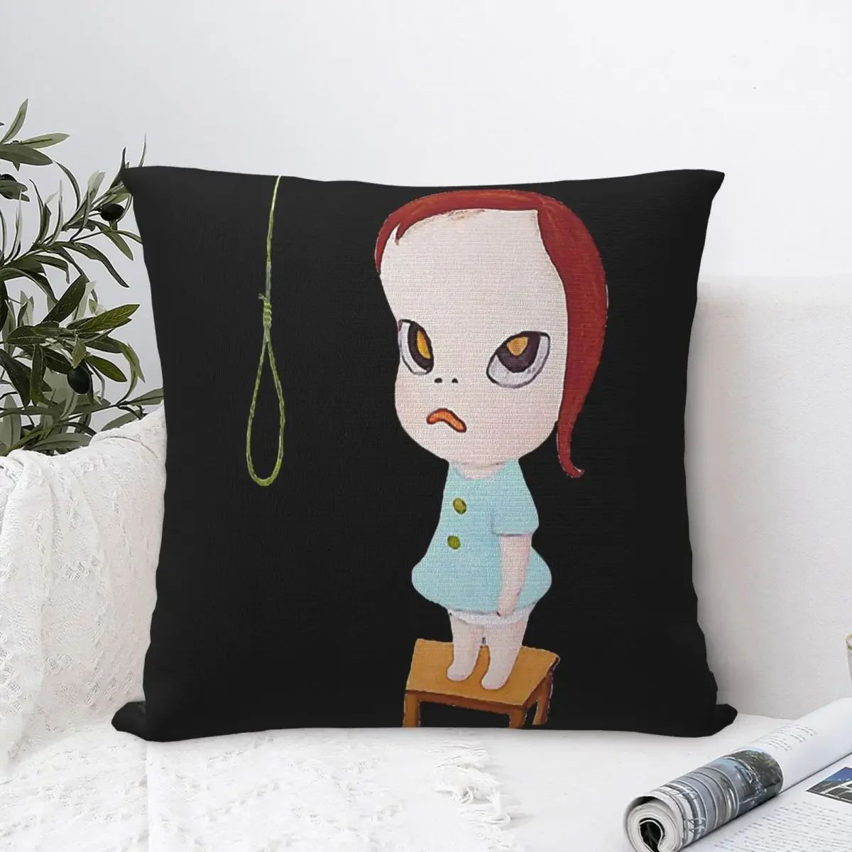 

You Never Know Cojines Yoshitomo Nara Throw Pillow Case Cushion Covers Home Sofa Chair Decorative Backpack