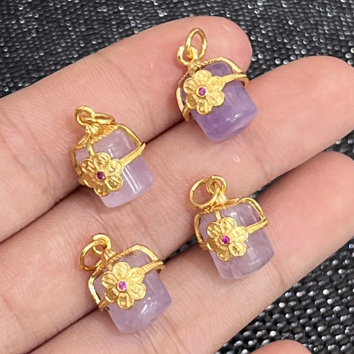 2pieces/lot Natural Stone Pendant Amethyst Charms for Jewelry Making DIY Accessories Necklace Earrings Supplies 11x15mm