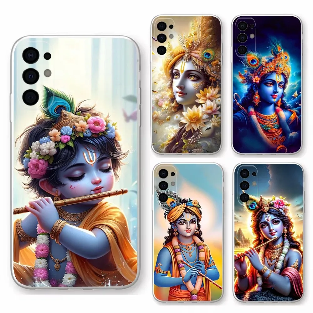 Indian God Lord Krishna Phone Case  For Samsung S30,S23,S21,S22,S20 Ultra,S20 FE lite,S10,S9,S8PIus Transparent Shell