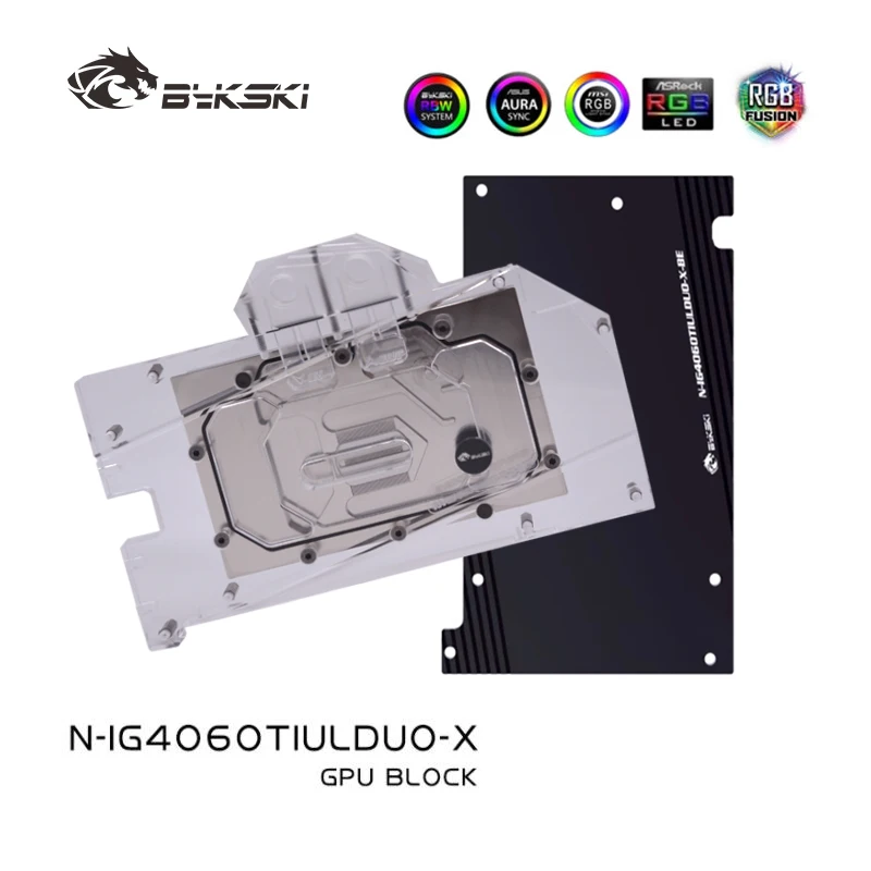 Bykski bloco de água para uso colorido geforce rtx 4060 ti ultra com cartão gpu duo oc/refrigerador de cobre radiador rgb/N-IG4060TIULDUO-X