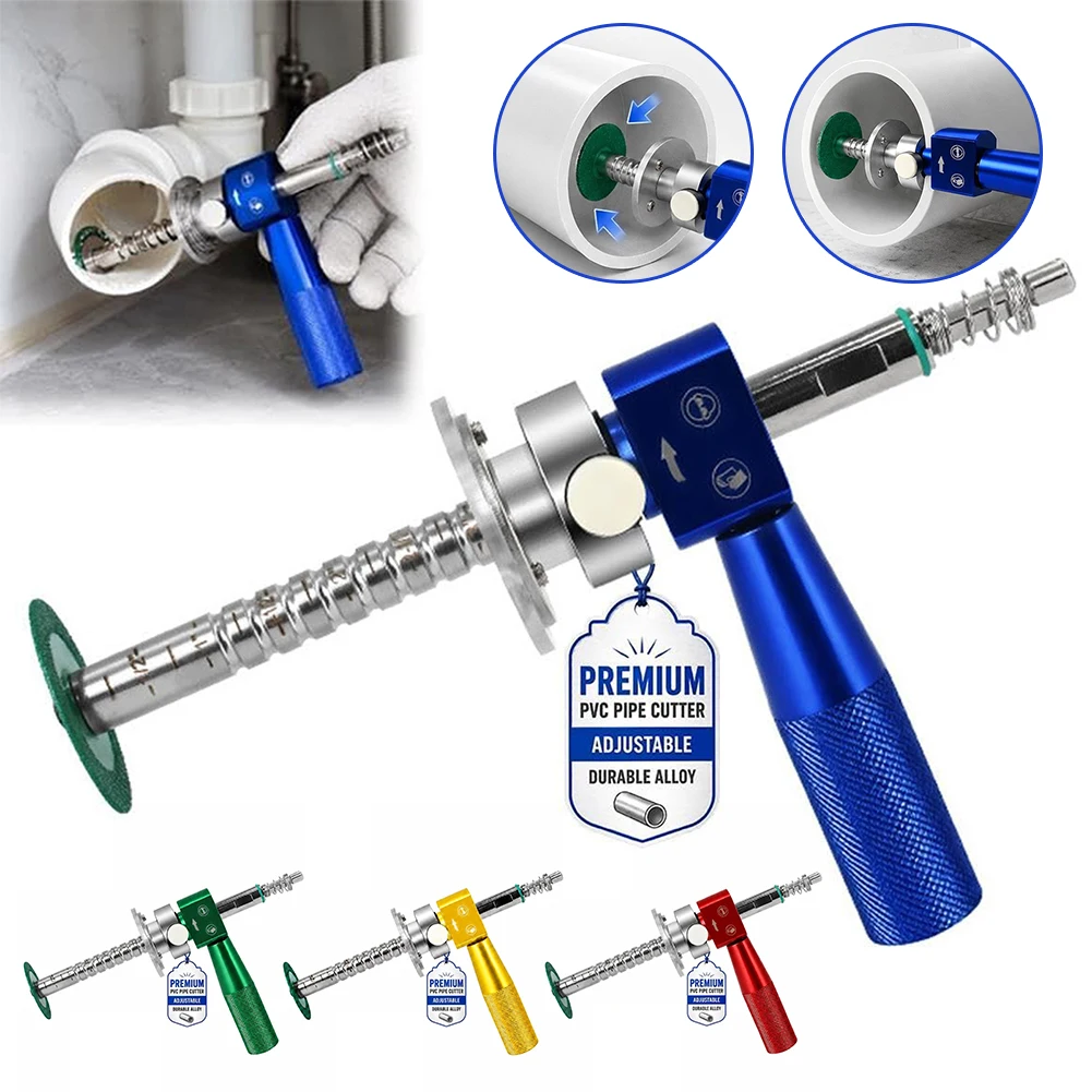 PVC Inside Pipe Cutter With Diamond-Cutting Wheel Adjustable Depth Guide Copper Pipe Cutter Flush Cut Pipe Plumbing Tool Repair