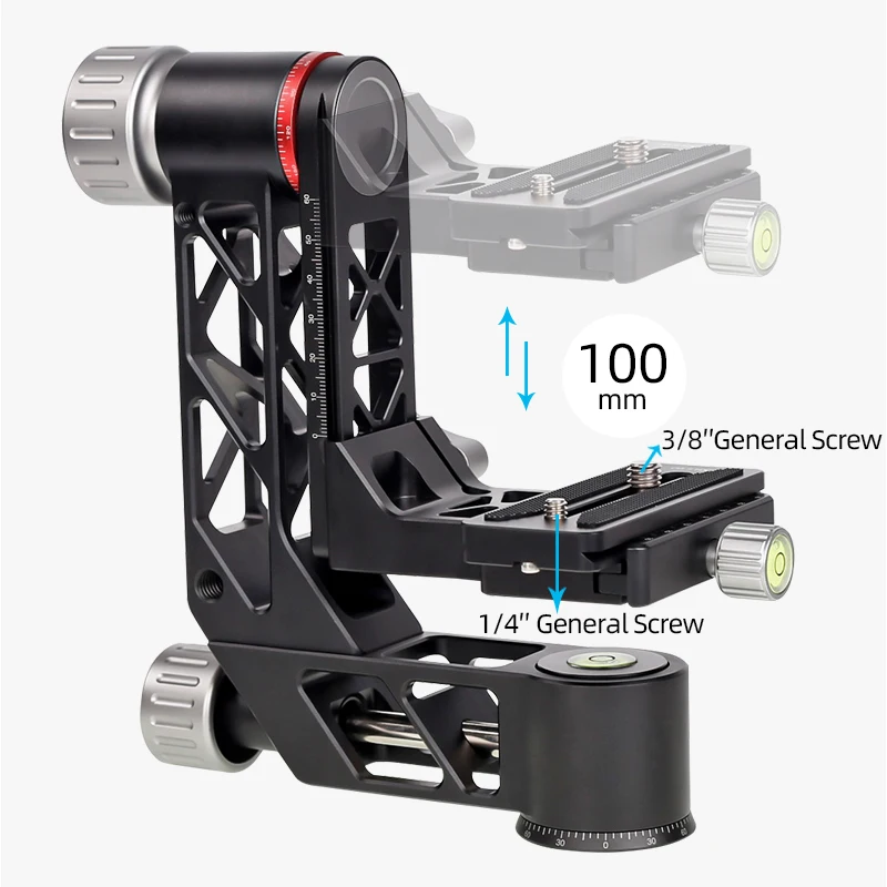 Imagem -03 - Professional Gimbal Head Mount para Dslr Câmera Heavy Duty 360 Graus Cabeça Panorâmica do Tripé Lente Telefoto