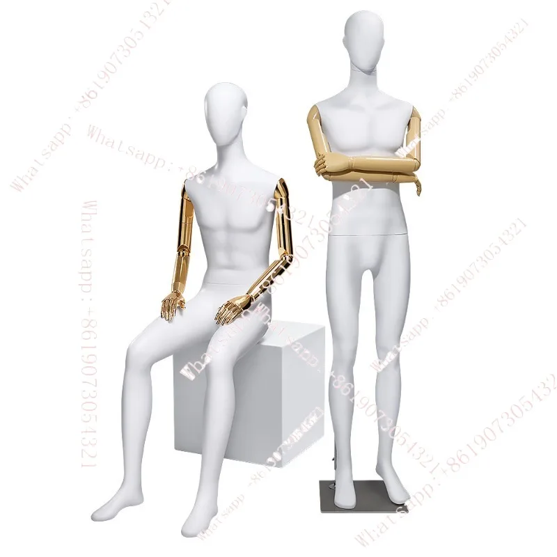 Clothing model electroplating face full body platform display stand window props fashion versatile men's clothing display dress