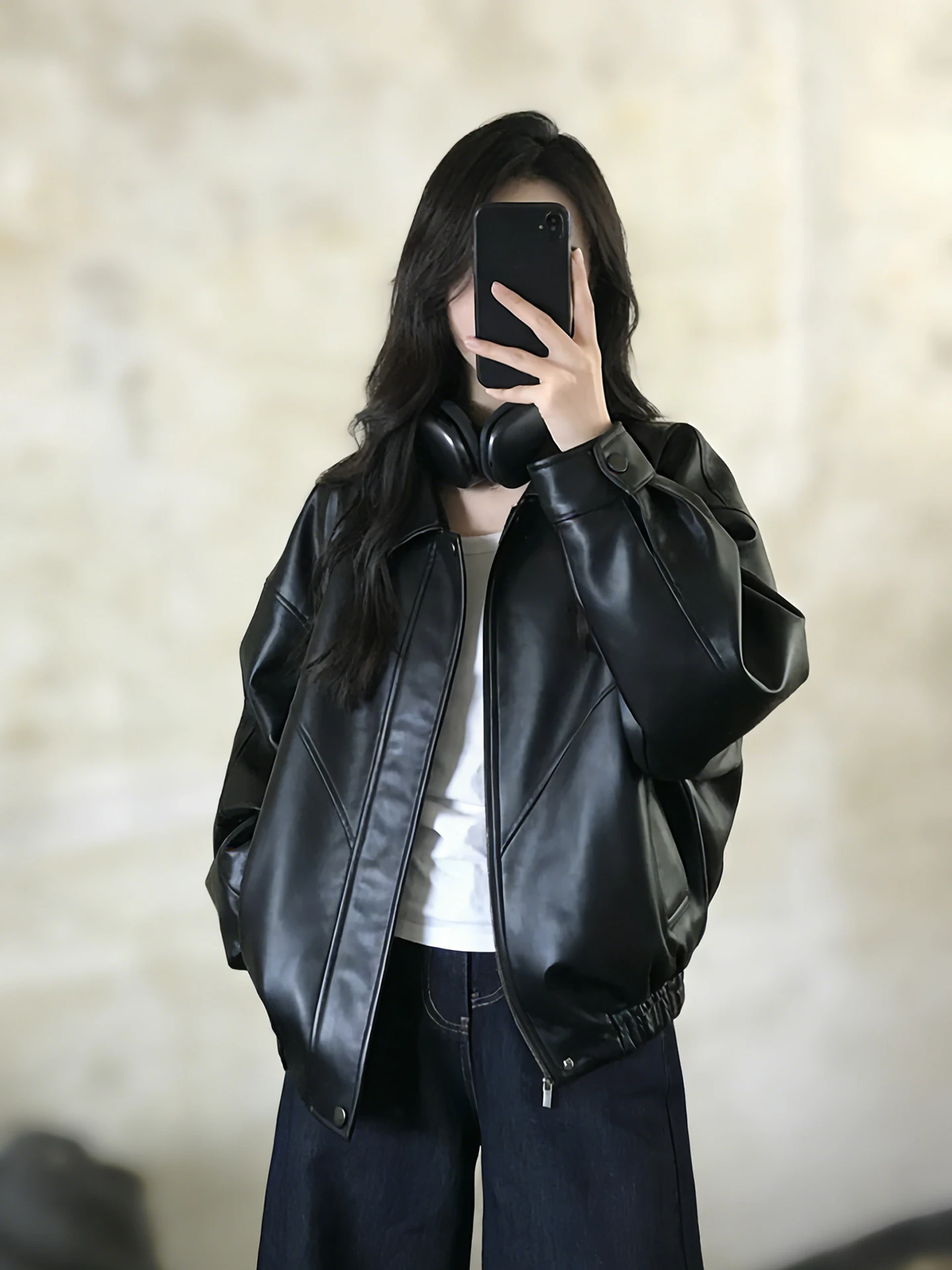 

Американское ретро-пальто из кожи Bla Bloom Jaet для женщин, новая весенняя коллекция, свободный крой, стройнящая верхняя одежда, воротник-стойка, длинный рукав, на молнии