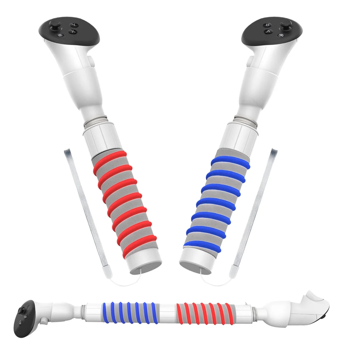 

Ручка игрового контроллера для гольфа AM-For 3, Нескользящие губчатые удлинители, длинные палочки, аксессуары для игр VR — белый
