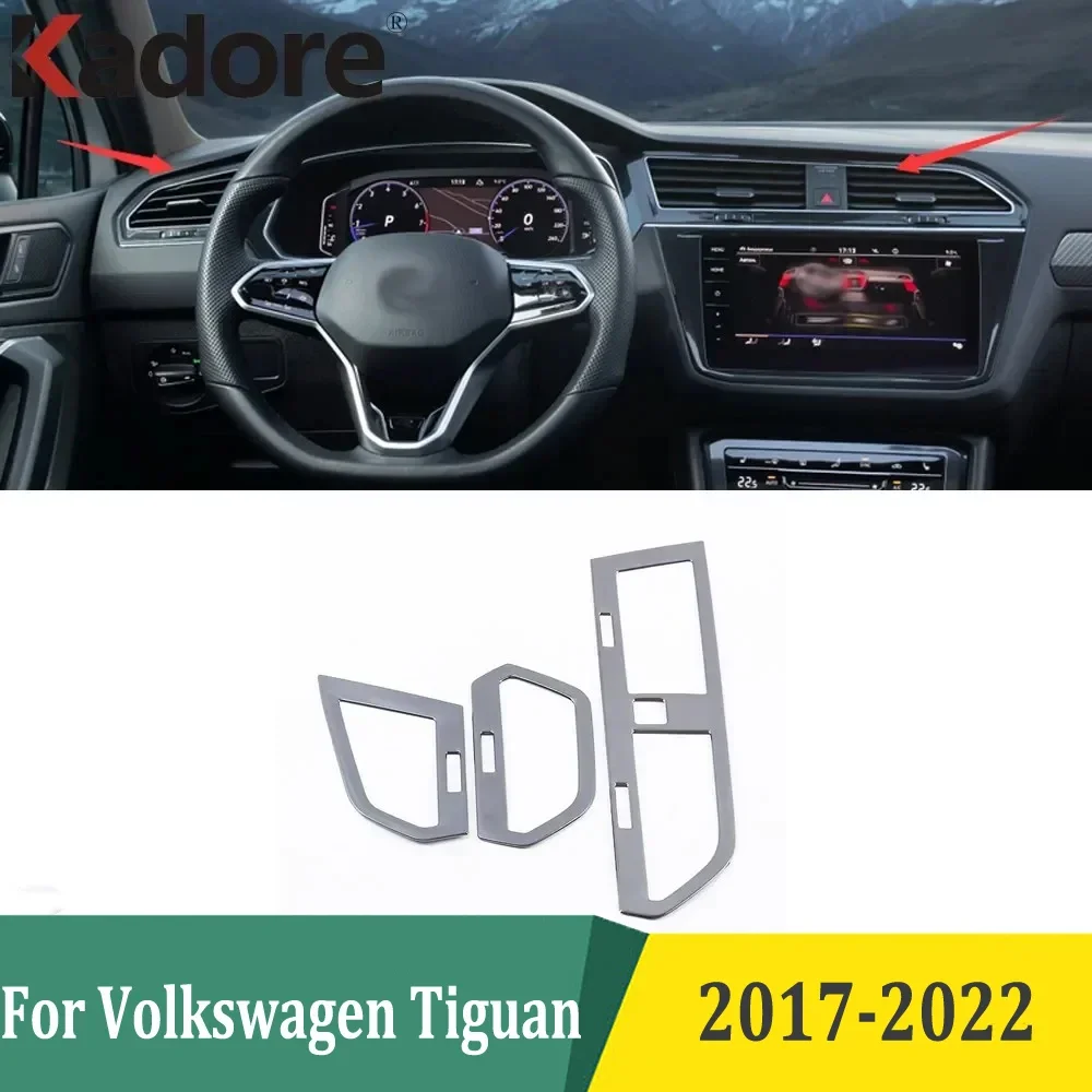 

Для Volkswagen Tiguan MK2 2017 2018 2019 2020 2021 2022 автомобильная вентиляционная крышка, накладка на ветровую наклейку кондиционера, аксессуары для интерьера