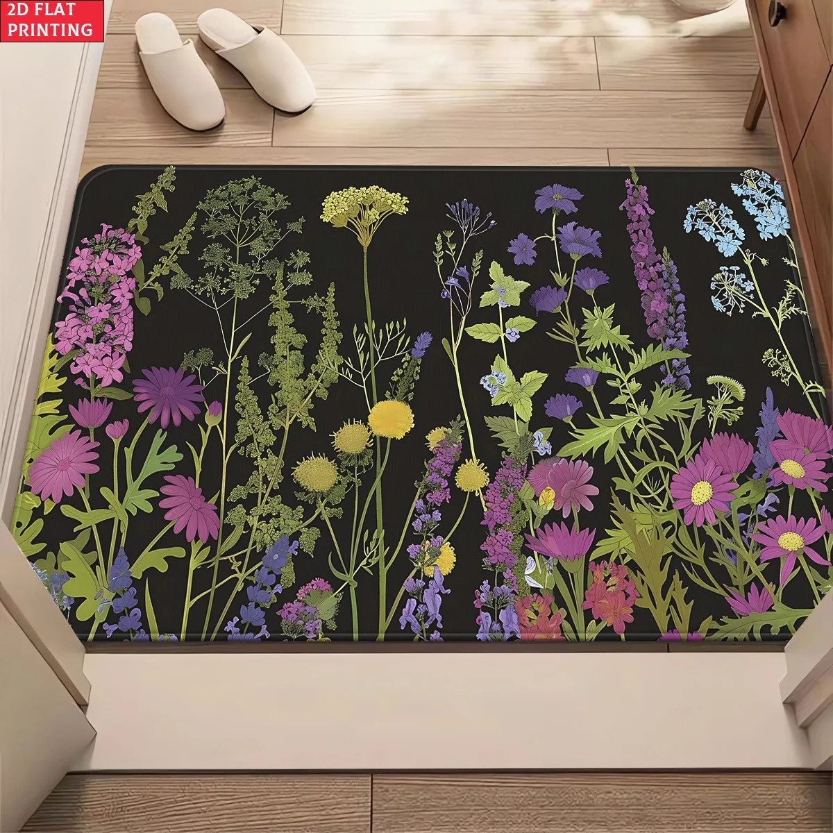 Botanical Floral Door Mat Lush Green Monstera Palm Foliage Pattern Print Front Door Entryway Hallway Home Decor Floor Carpet