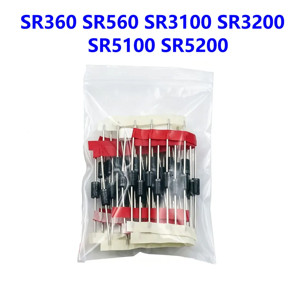 30PCS=6values*5PCS Schottky Diode Assorted Kit SR3100 SR3200 SR5100 SR5200 SR360 SR560 each 5PCS