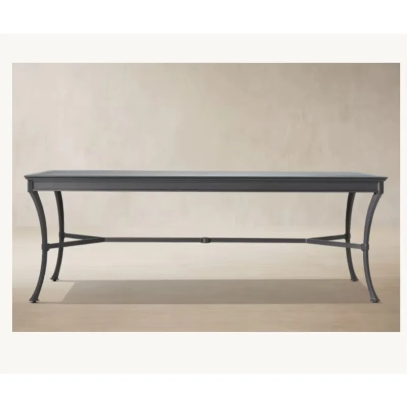 Modern Outdoor Aluminum Dining Set Patio & Garden Furniture Park Use Customized Color Antibes Rectangular Dining Table