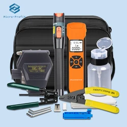 FTTH Fiber Optic Tool Kit SKL-6C/AUA-7S Fiber Cleaver -70 ~ + 10dB Optical Power Meter 10MW Visual Fault Locator CFS-33 Stripper