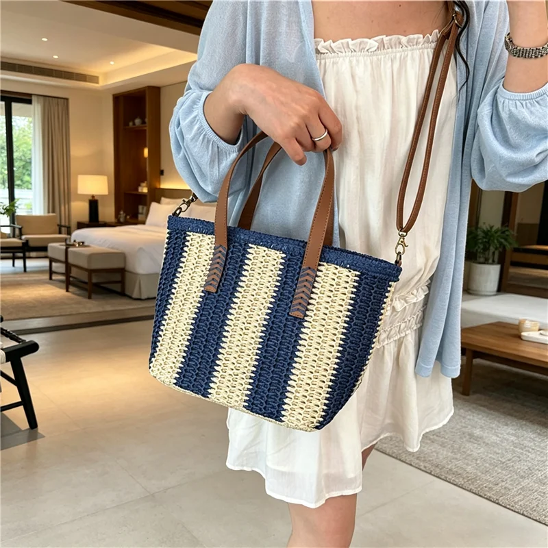 

Соломенная сумка женская, плетеная вручную, маленькая квадратная сумка, модная, вместительная, повседневная, пляжная, на плечо, кроссбоди