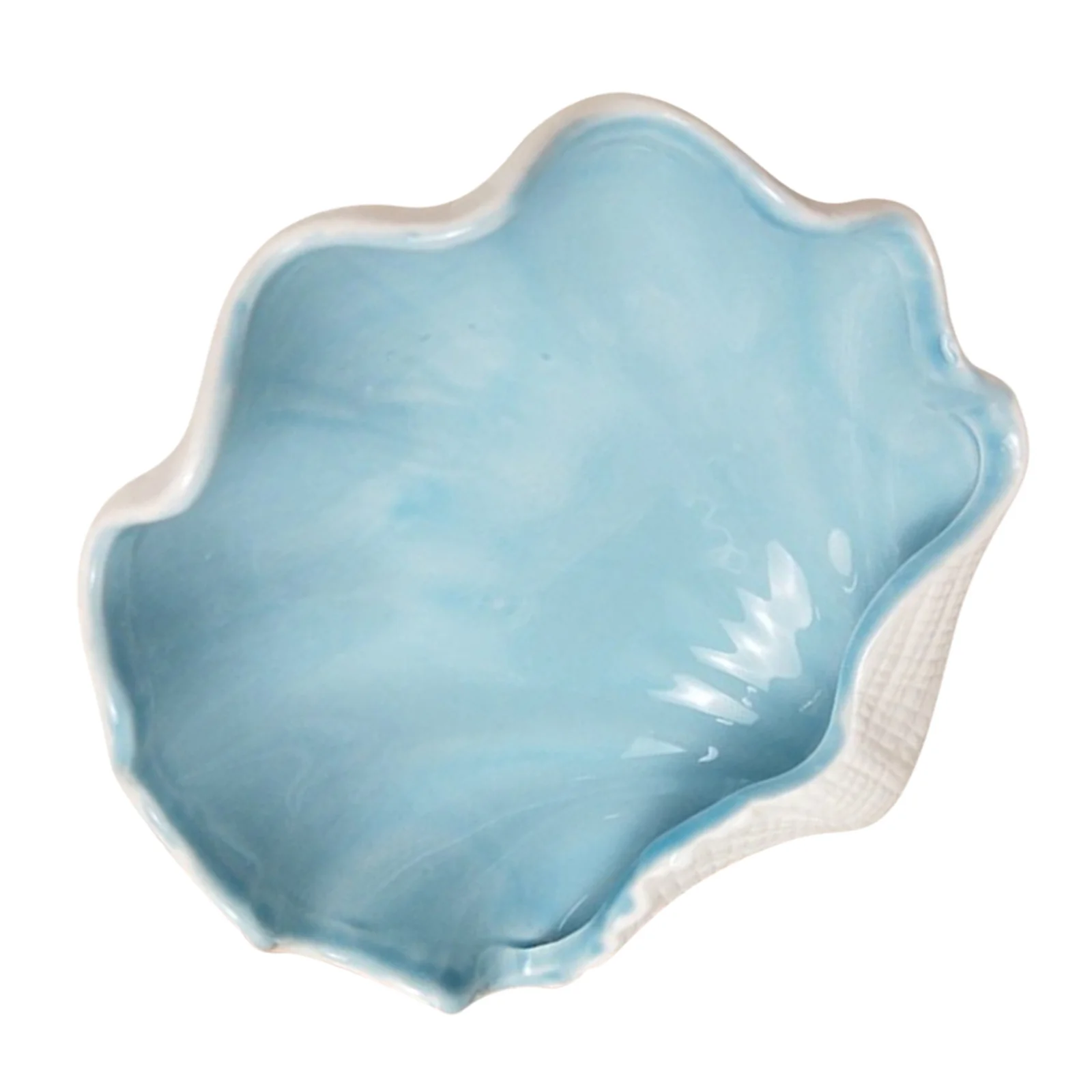 

Blue Shell Shaped Candy Nut Bowl Creative Decorative Table Storage Desktop Ornament for Home Hotel Restaurant Shell Shape Bowl