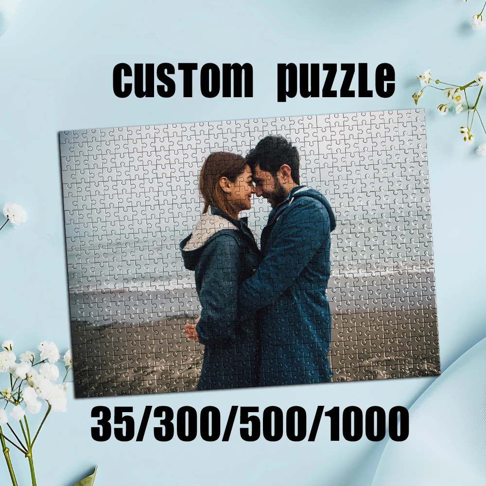 Personalized Custom Photo Puzzle Customized Seaside Embracing Couple Theme Puzzle Education Puzzle Toy