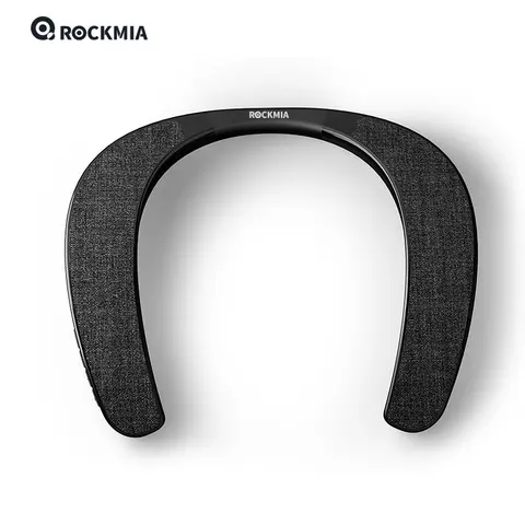 Rockmia EBS-905 alto-falante com faixa de pescoço vestível 3w x 2 bluetooth 5.0 mãos-livres para jogos de tv casa ao ar livre suporte para cartão tf