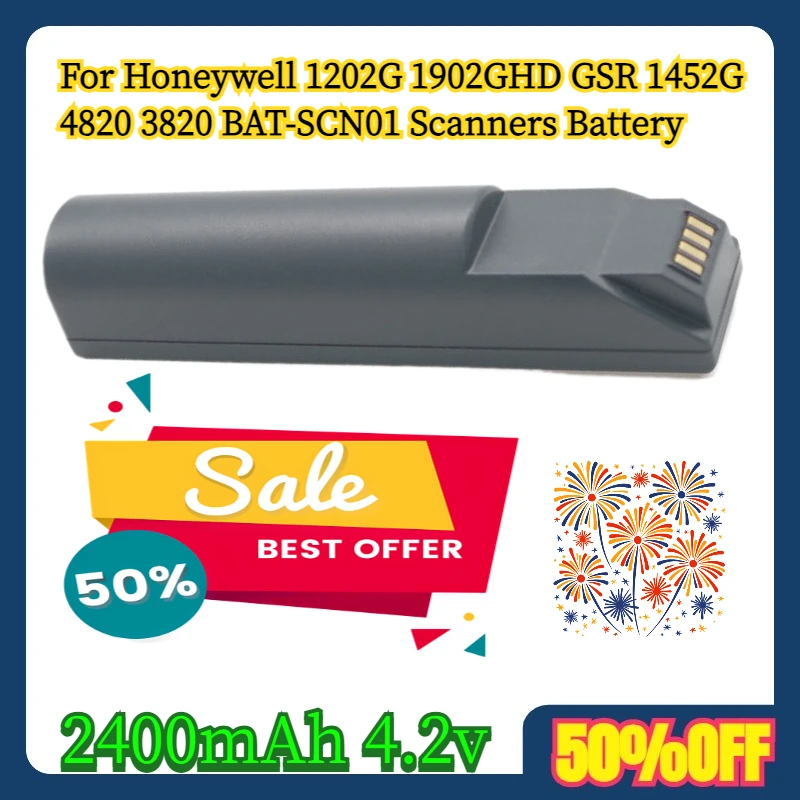 

For Honeywell 1202G 1902GHD GSR 1452G 4820 3820 BAT-SCN01 Scanners Battery 2400mAh 4.2v