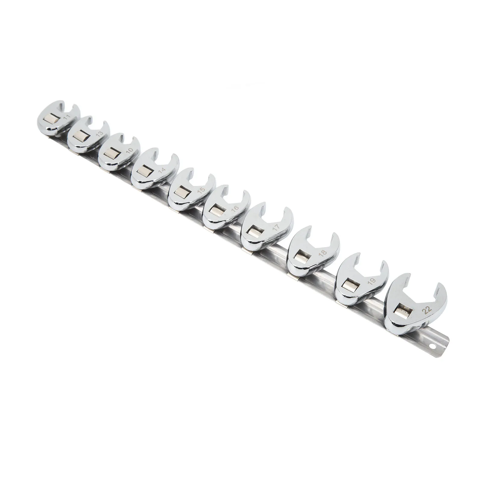 10pcs Crows Foot Wrench Set 10mm to 22mm Sizes Metric Nut Wrench for 3/8in Drive Ratchet