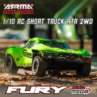 ARRMA 1/10 FURY MEGA 2WD Brushed Rear Wheel Drive RC Remote Control Short Truck Off-road Vehicle Adult and Children's Toys
