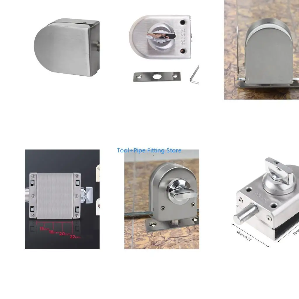 F92B Single Bolt Keyless for Latch Lock Knob Sliding Glass Door Lock Stainless Steel Anti-Theft Locks for Bathroom Toilet Sho