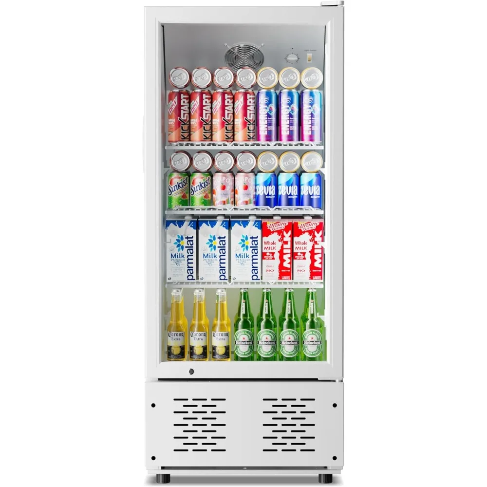 

6.5 Cu.Ft Commercial Beverage Refrigerator Glass Door Drink Cooler with Soft Light and 5 Shelves, Display Refrigerator for Resta