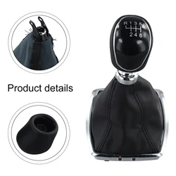 Gear Knob 6 Speed With Gear Shift Gaiter Chrome Frame GB64637AA 1639784 For Ford For C-MAX 2008 2009 2010 For KUGA 2008 - 2012