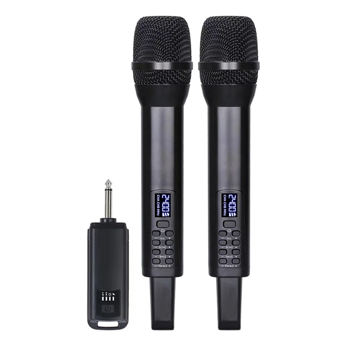 Karaoke Wireless Microphone Receiver Audio Singing Performance Treble Bass 2.4G Wireless Handheld Microphone