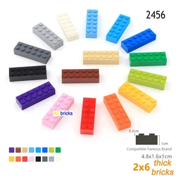 100pcs DIY Building Blocks Thick Figures Bricks 2x6 Dots Educational Creative Size Compatible With 2456 Plastic Toys for Childre