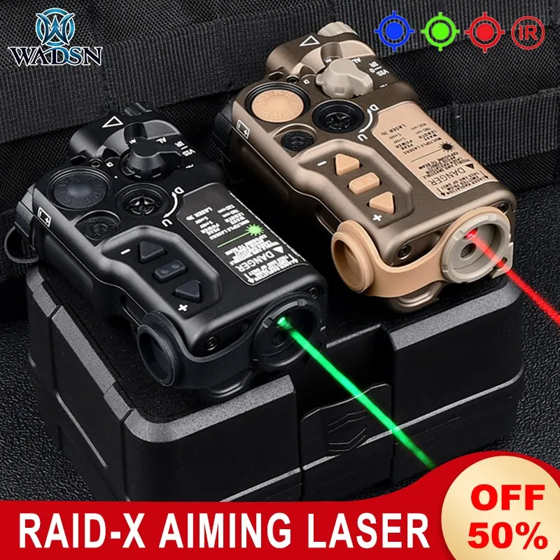 Wadsn Metal RAID-X Aiming IR Laser Red Green Blue Dot laser Strobe Raid Tactical Sight Hunting Weapon for 20mm Picatinny Rail