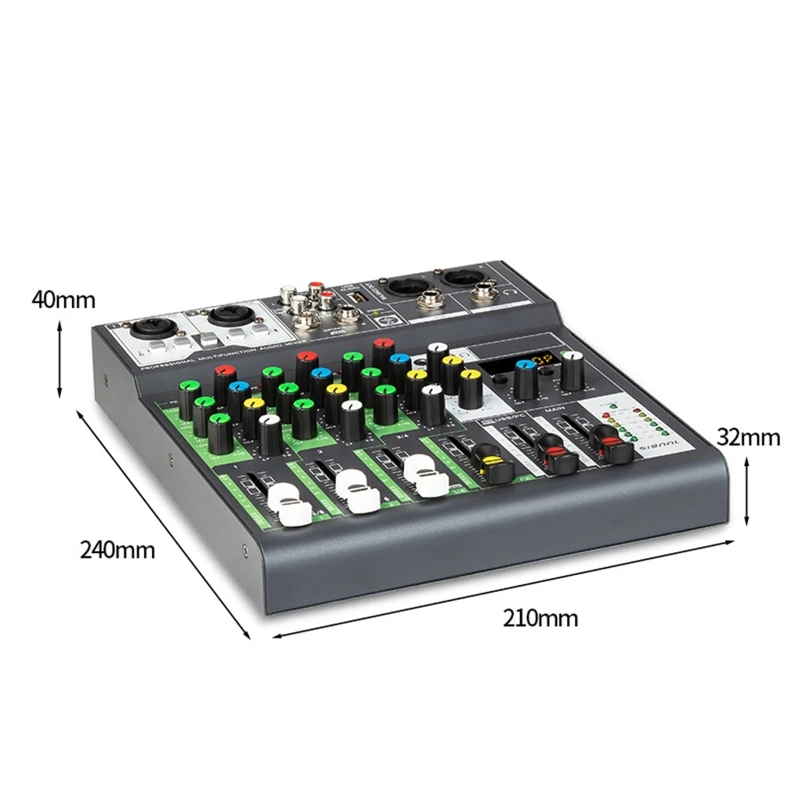 Mini DJ Mixer Sound Board Console 48VPhantom /Type-C/Computer Power Supply Dropship