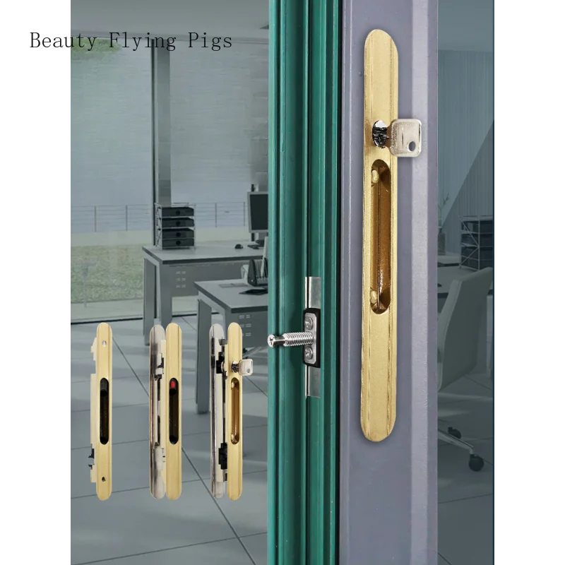 1 set of stainless steel bridge cut aluminum alloy door and window hook lock balcony sliding door bar lock hardware accessories