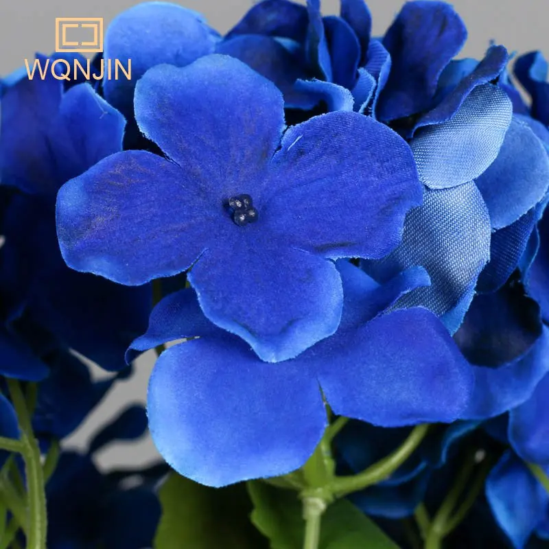 WQNJIN 5-köpfe Hortensienstrauß aus Seide, künstliche Blumen für Party, Hochzeit, Wohnzimmer, Dekoration, Zubehör, Heimdekoration – Detail 14