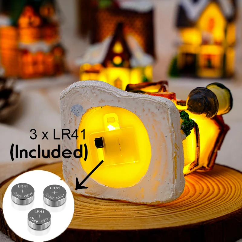 AlliLit LED Night Light Christmas Ornaments Luminous Castle Snow House Xmas Decoration for Home New Year 2024 Navidad Noel