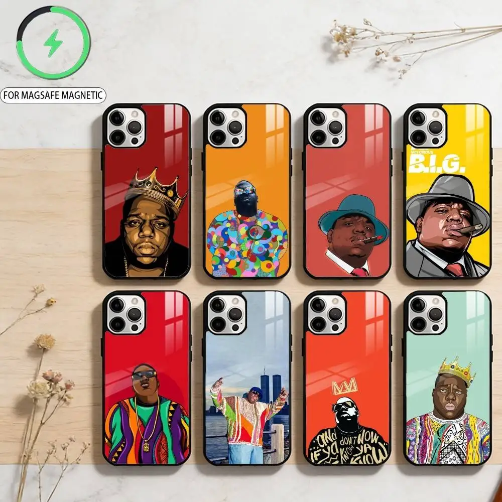 

B-Biggie Notorious B-BIG Art Phone Case For iPhone17,16,15,14,13,12,11 Plus,Pro Max Magnetic For Magsafe Wireless Charging