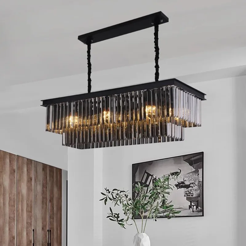 North AericanK9Crystal Chandelier Hong KongStyleLuxury Minimalist Designe Lamp for Villa HotelDining Living HallwayBedroom Decor