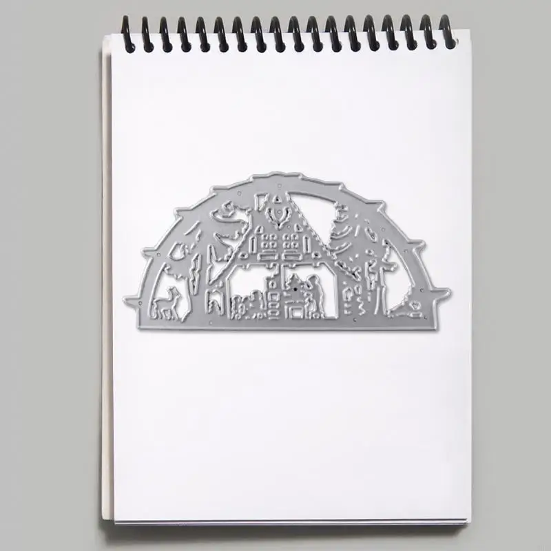 H9EC Christmas House Metal Cutting Dies Plantilla DIY SCRAPABITA SCROPA CONTAJE TARJETA CARDA PAPE