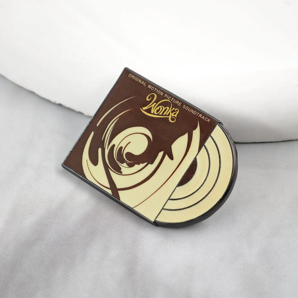 Classic Movie Soundtrack Brooch Vinyl Record Metal Badge Vintage Chocolate Vortex Art Pattern Enamel Pin Jewelry Lapel Pin Gift
