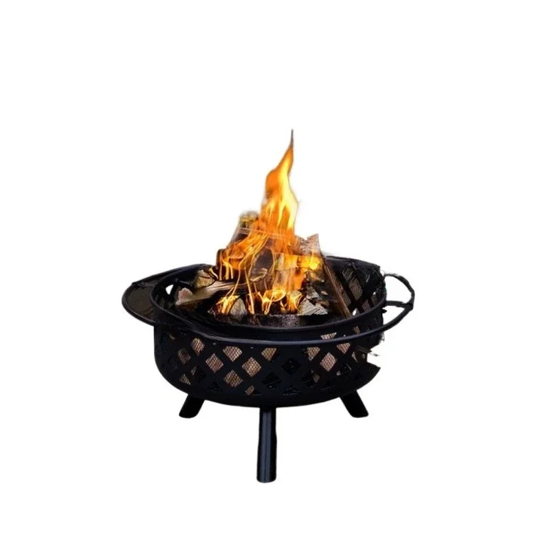 Garden Grill BBQ Table Round Bonfire Basin Winter Heating Outdoor Charcoal Grill Garden