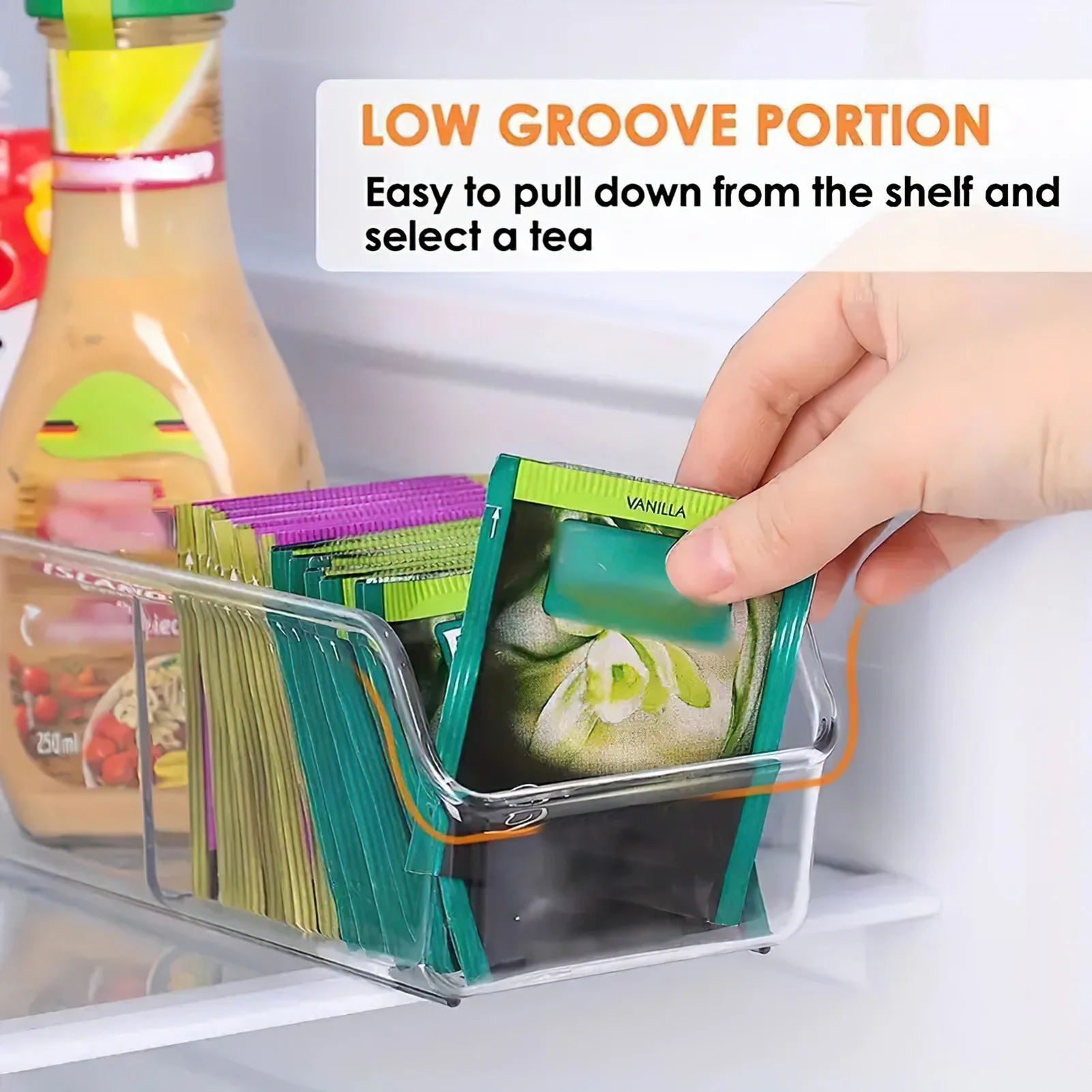 

27.5x9cm Desktop Storage Box Transparent Acrylic Organizer Holder For Tea Bag Hair Accessory Jewelry Home Storage Supplies 1pc