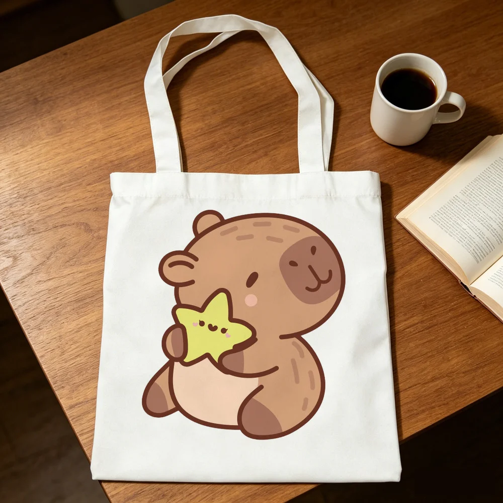 Capybara tote bag y2k shoulder  totebag shopping reusable woman