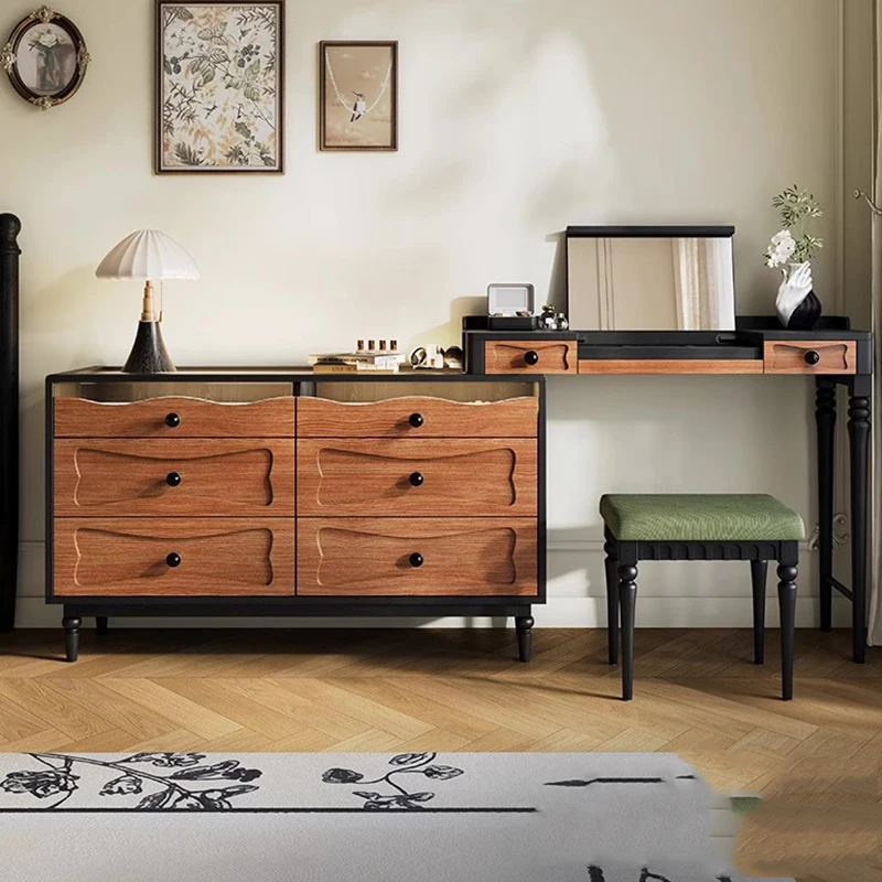 Customizable Cosmetici Camera da letto Tavolo da toeletta Cassetti portaoggetti Specchio per trucco Cassetti da scrivania Tavolo