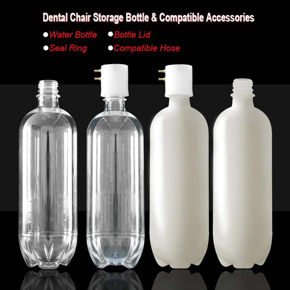 Accesorios para silla Dental profesional, botella de almacenamiento de agua de 600/1000ml con tapa de cubierta, anillo de sellado Compatible, tubo de agua, manguera de tubo suave