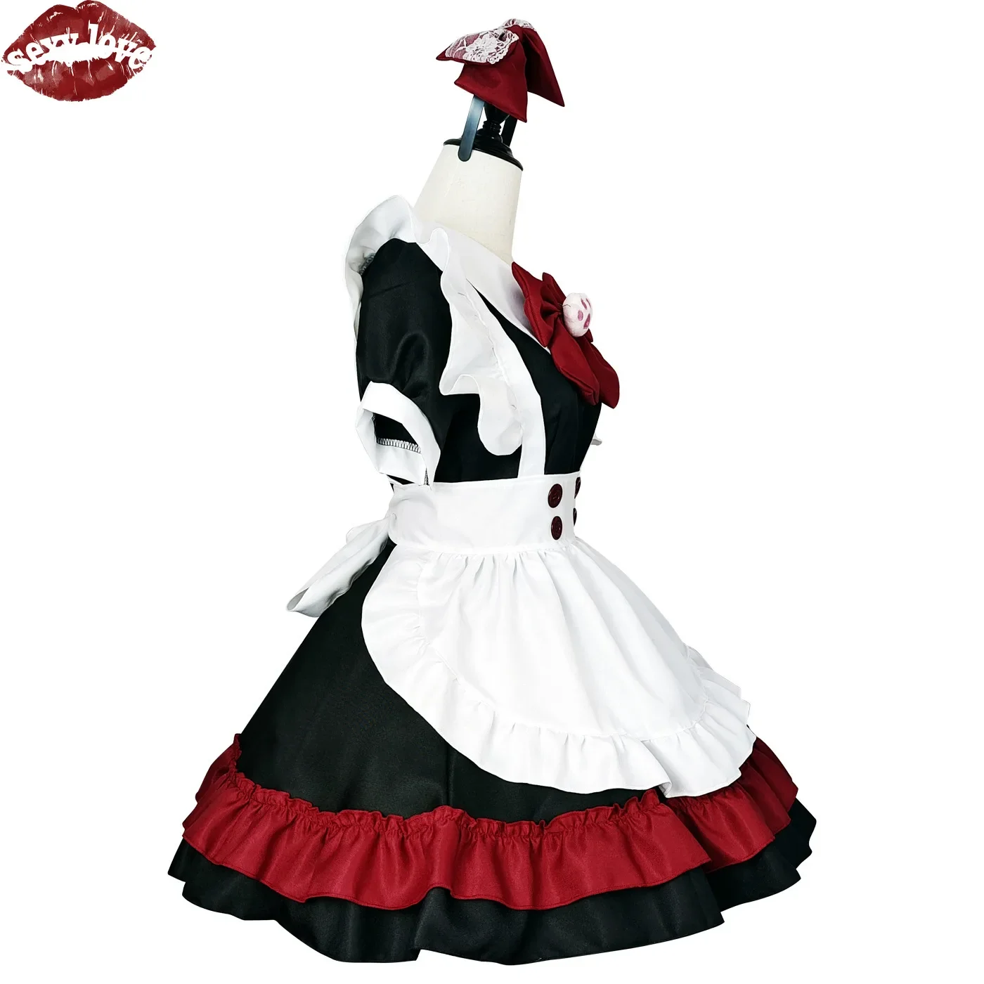 Top Selling Halloween Decoration: Vampire, Little Devil, Maid Lolita Gothic Style Black and Red Maid, Cosplay Costume From Anime