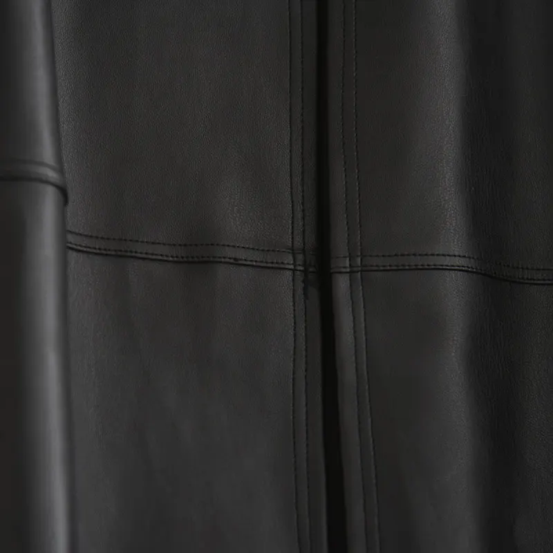 Xiao Aiの2025年秋新作ヴィンテージレザージャケットカジュアルルーズスリムPUレザートップレディースファッションコート