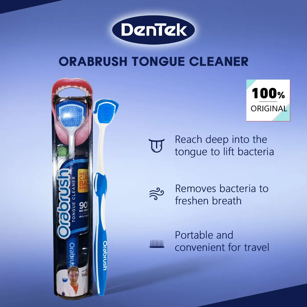 dentek-orabrush-limpa-lIngua-1-unidade-raspagem-confortavel-design-leve-facil-de-limpar-ajuste-perfeito-a-lingua