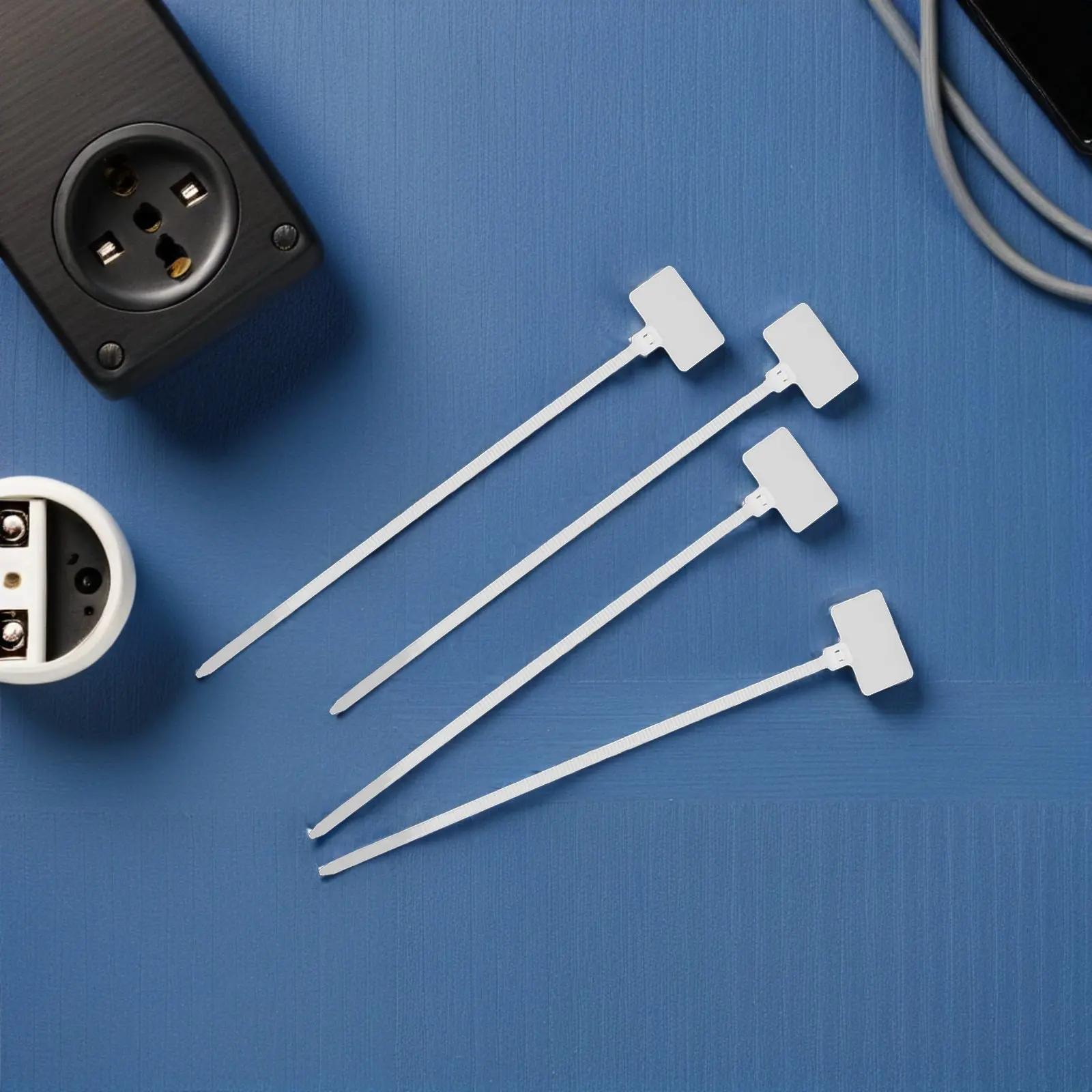250Pcs Nylon Cable Tag Straps with Writable Label Zip Ties Wire Marker Labels for Cord Management Wire Label Straps