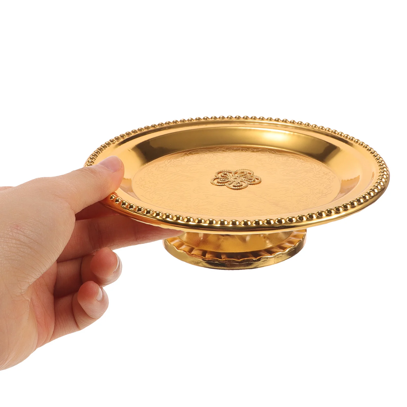 

Desktop Dessert Tray Zinc Alloy Fruit Storage Plate Small Cake Serving Tray Decorative Cupcake Stand Snack Storage Plate