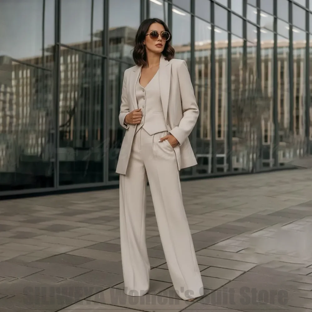 

Fashion Women’s Suit Set Luxury Single Button Solid Color Outfit Smart Casual Tailored Elegant Evening Formal Party Wear