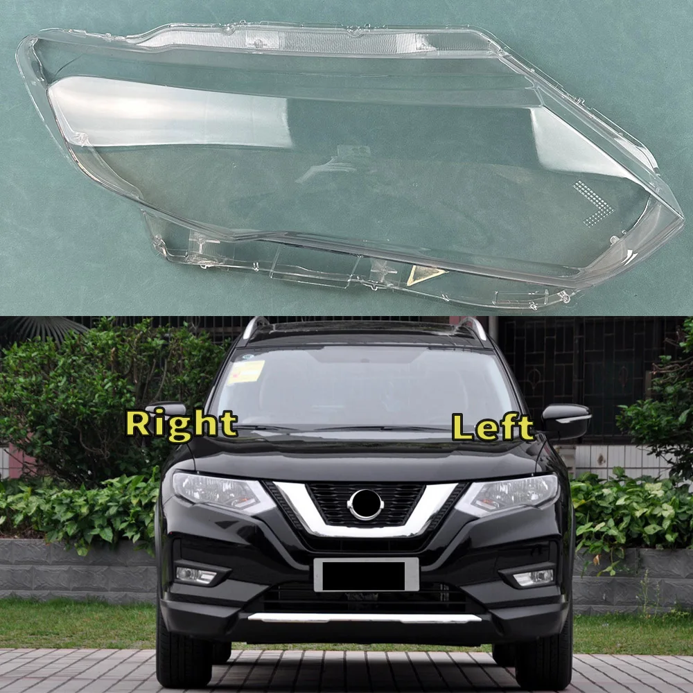 

For Nissan X-Trail 2017-2020 Car Front Headlight Cover Headlamp Lampshade Lampcover Head Lamp light Covers glass Lens Shell Caps